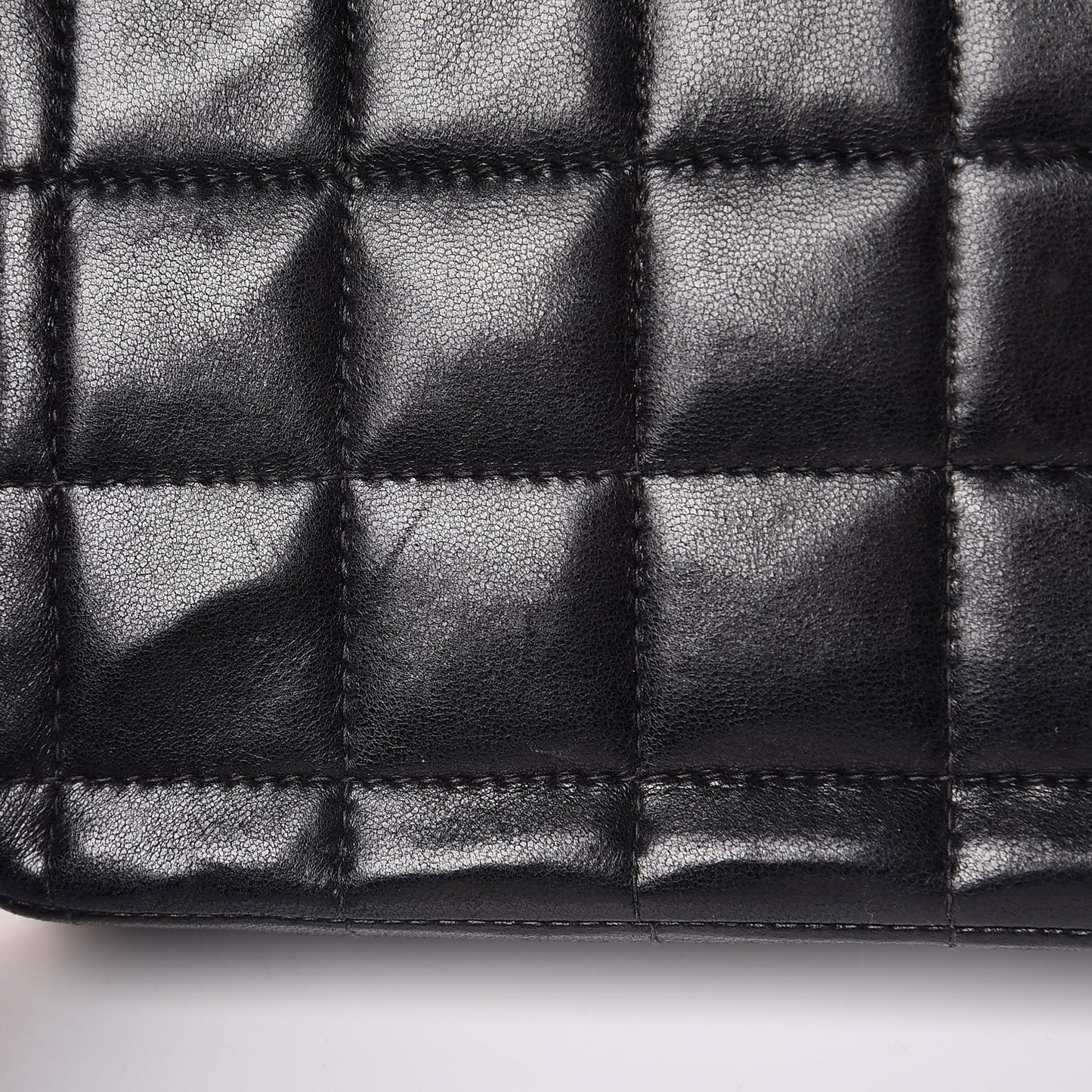 Lambskin East West Chocolate Bar Flap Black