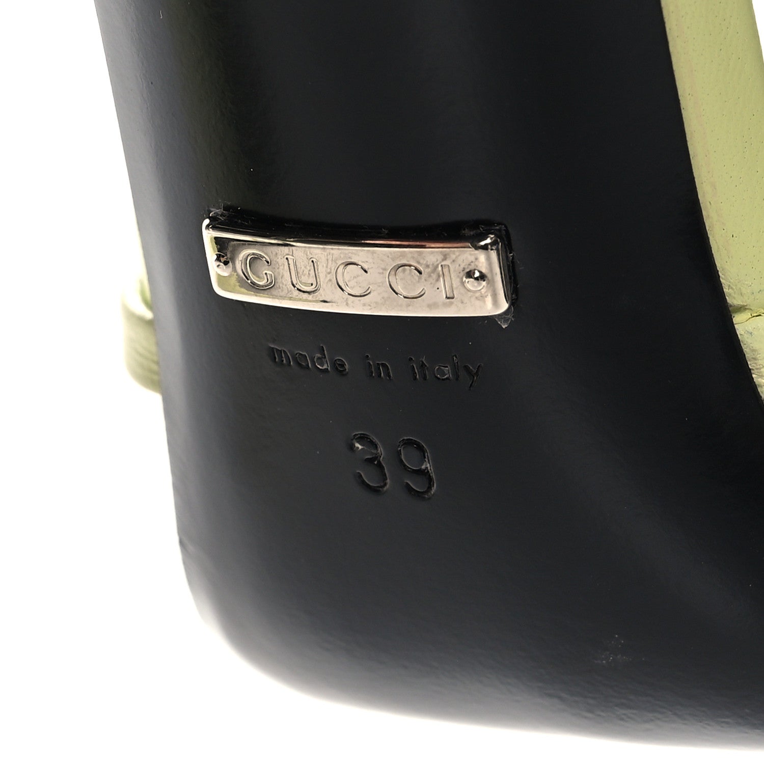 Gucci Nappa Charlotte GG Ankle Strap High Heel Sandals 39 Pistachio Green 7 of 9