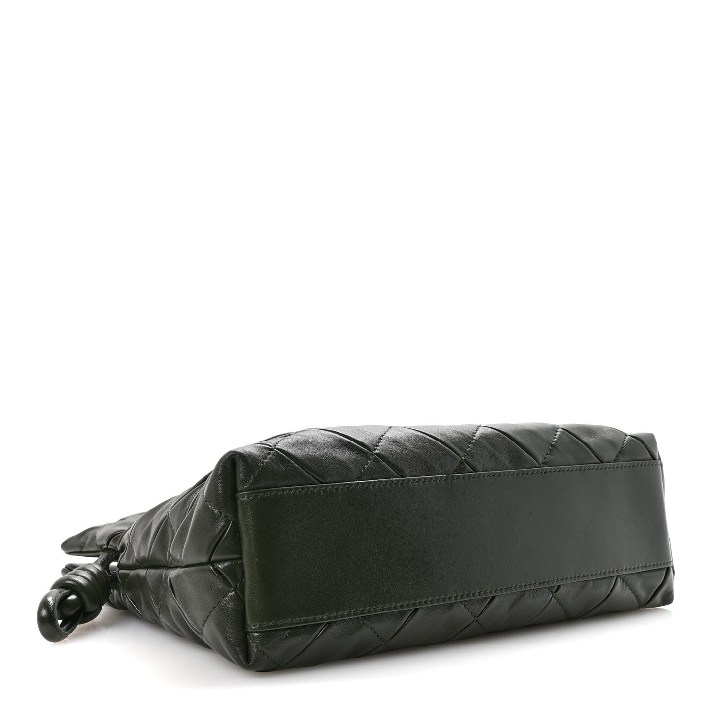Calfskin Quilted Flamenco Knot Clutch Verde