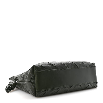 Loewe Calfskin Quilted Flamenco Knot Clutch Verde 4 of 11