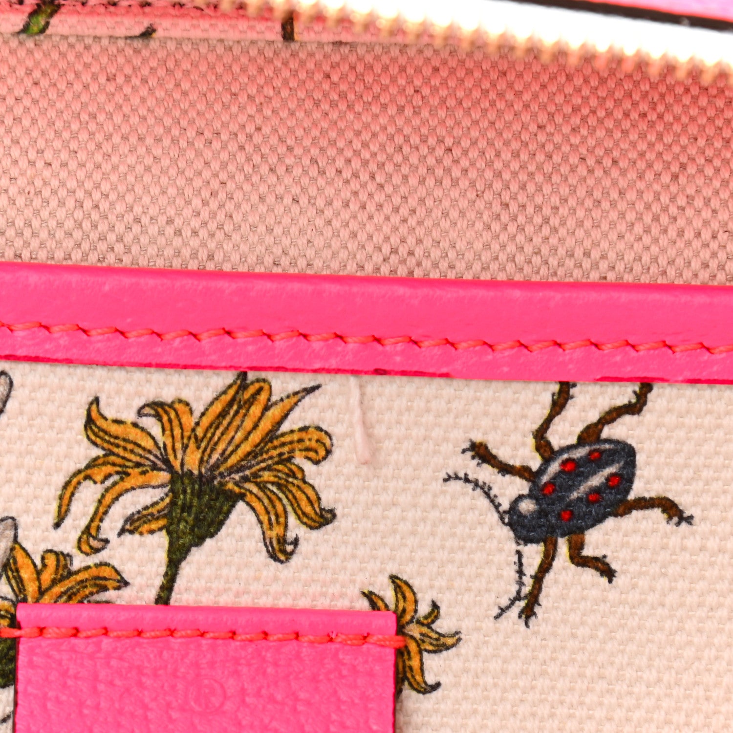 Gucci Canvas Medium Flora Tote Fuchsia 8 of 12