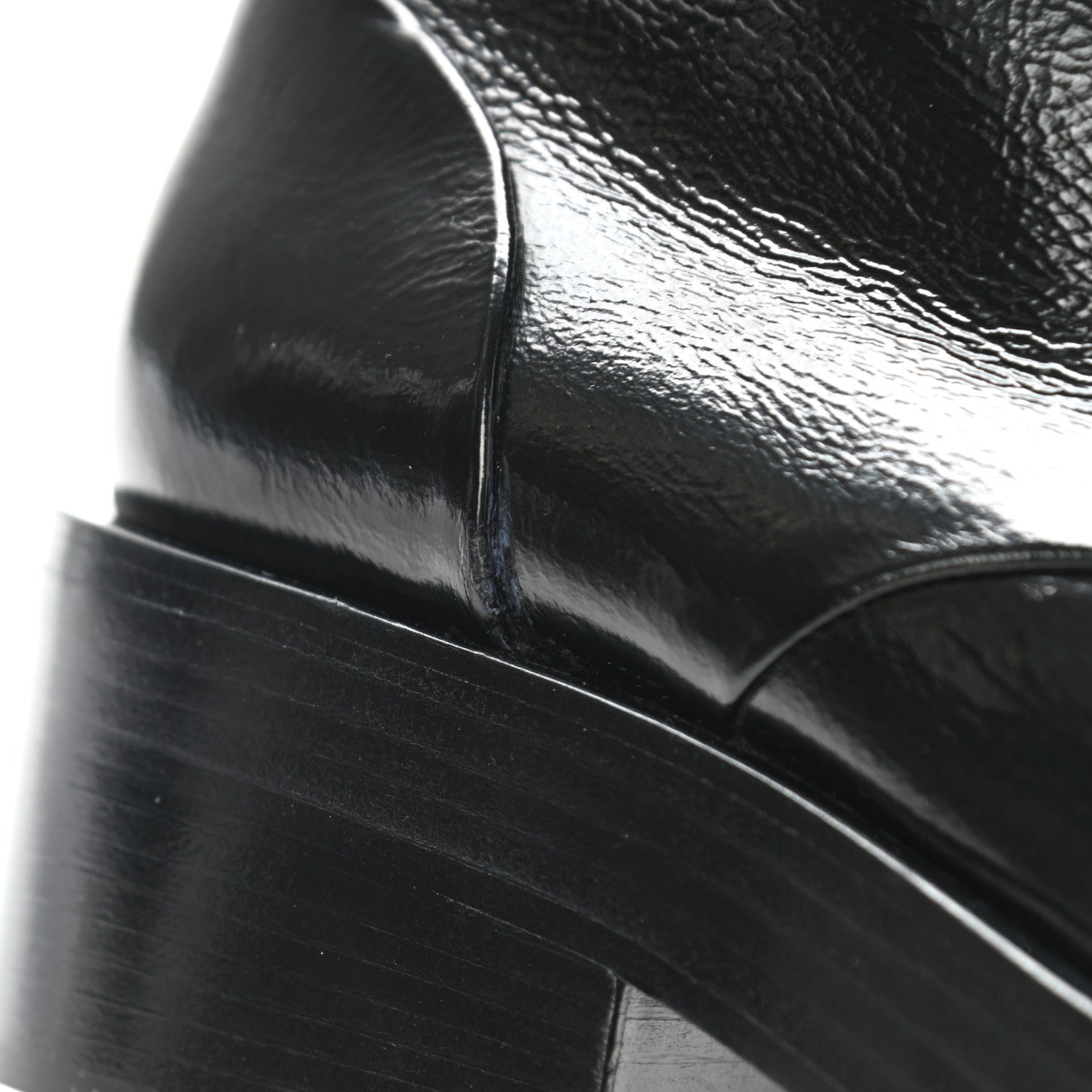 Chanel Shiny Goatskin Cap Toe Combat Boots 41 Black Dark Grey 10 of 10