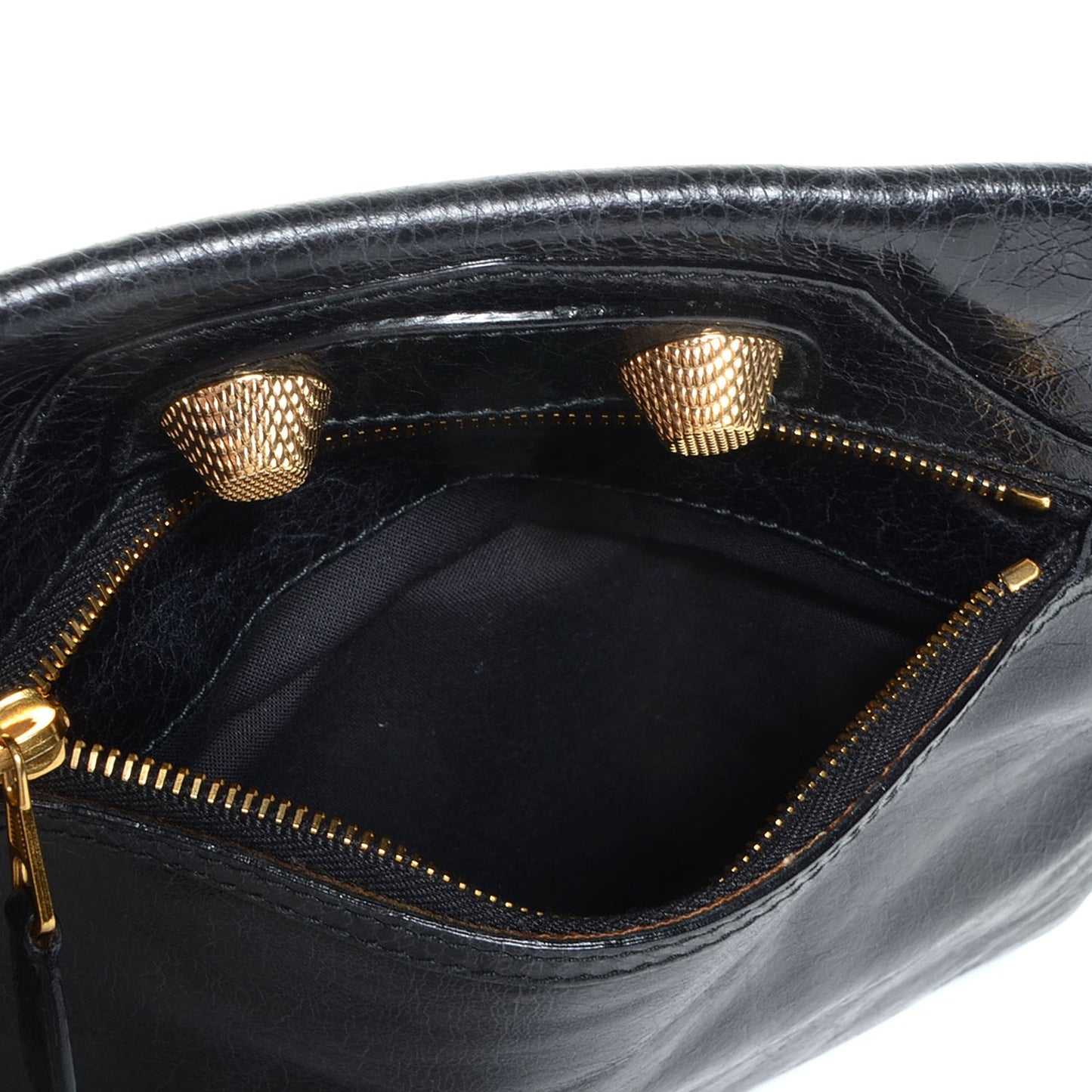 Agneau Giant 21 Gold Hardware Envelope Clutch Black