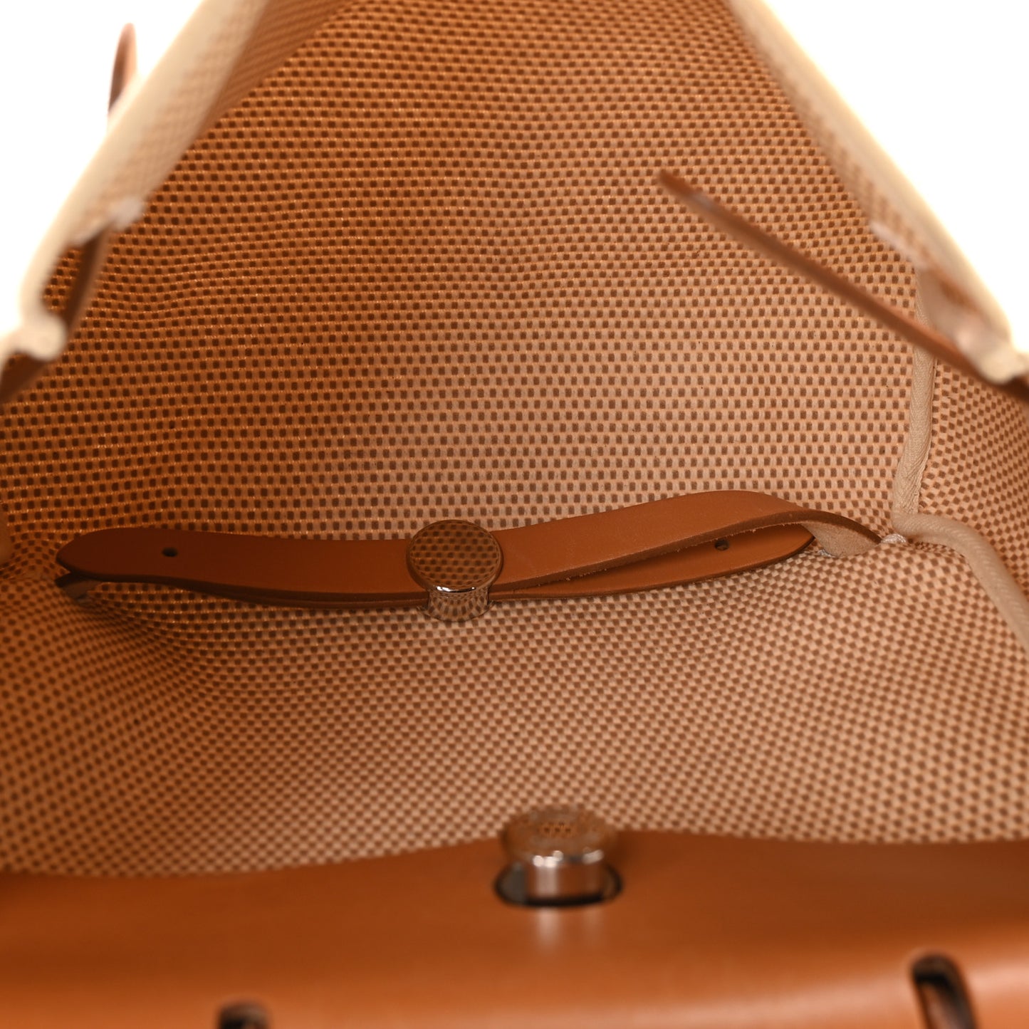 Toile Vache Calfskin Herbag 30 PM Backpack Natural