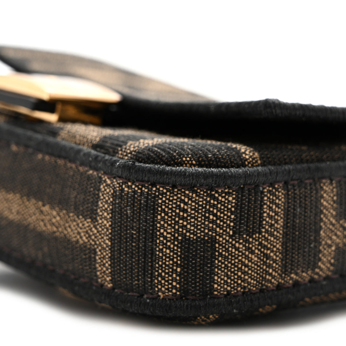 Fendi Fabric Jacquard FF 1974 Nano Baguette Charm Tobacco Moro Black 10 of 11