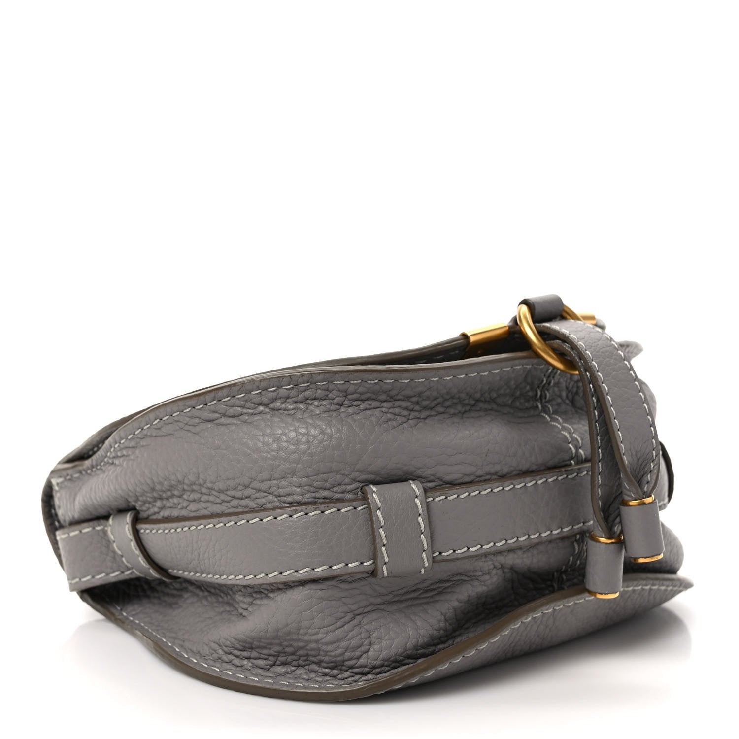 Chloe Grained Calfskin Small Marcie Saddle Bag Cashmere Grey 4 of 9