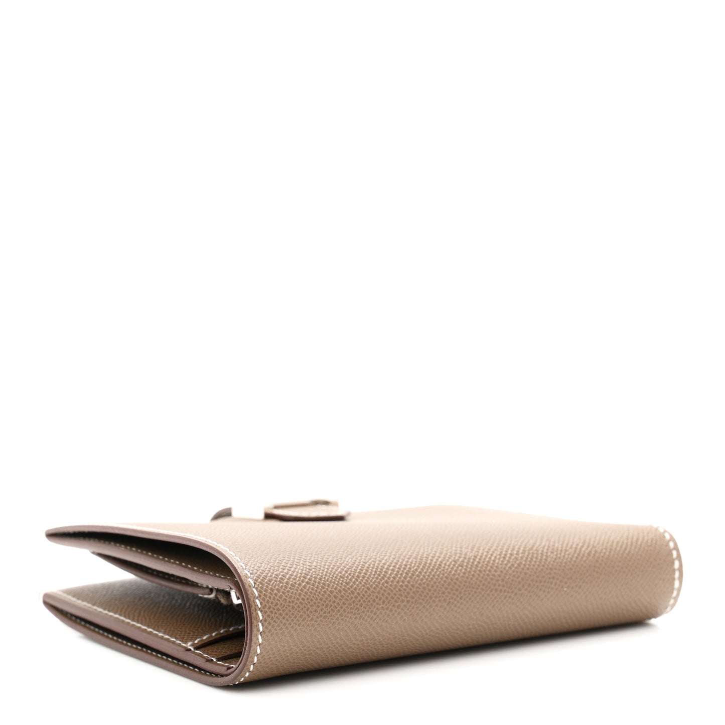Madame Calfskin Bearn Compact Wallet Etoupe