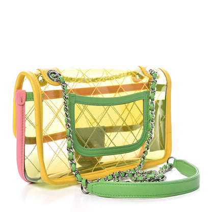 Chanel Lambskin PVC Quilted Mini Coco Splash Flap Yellow Green Pink 3 of 11