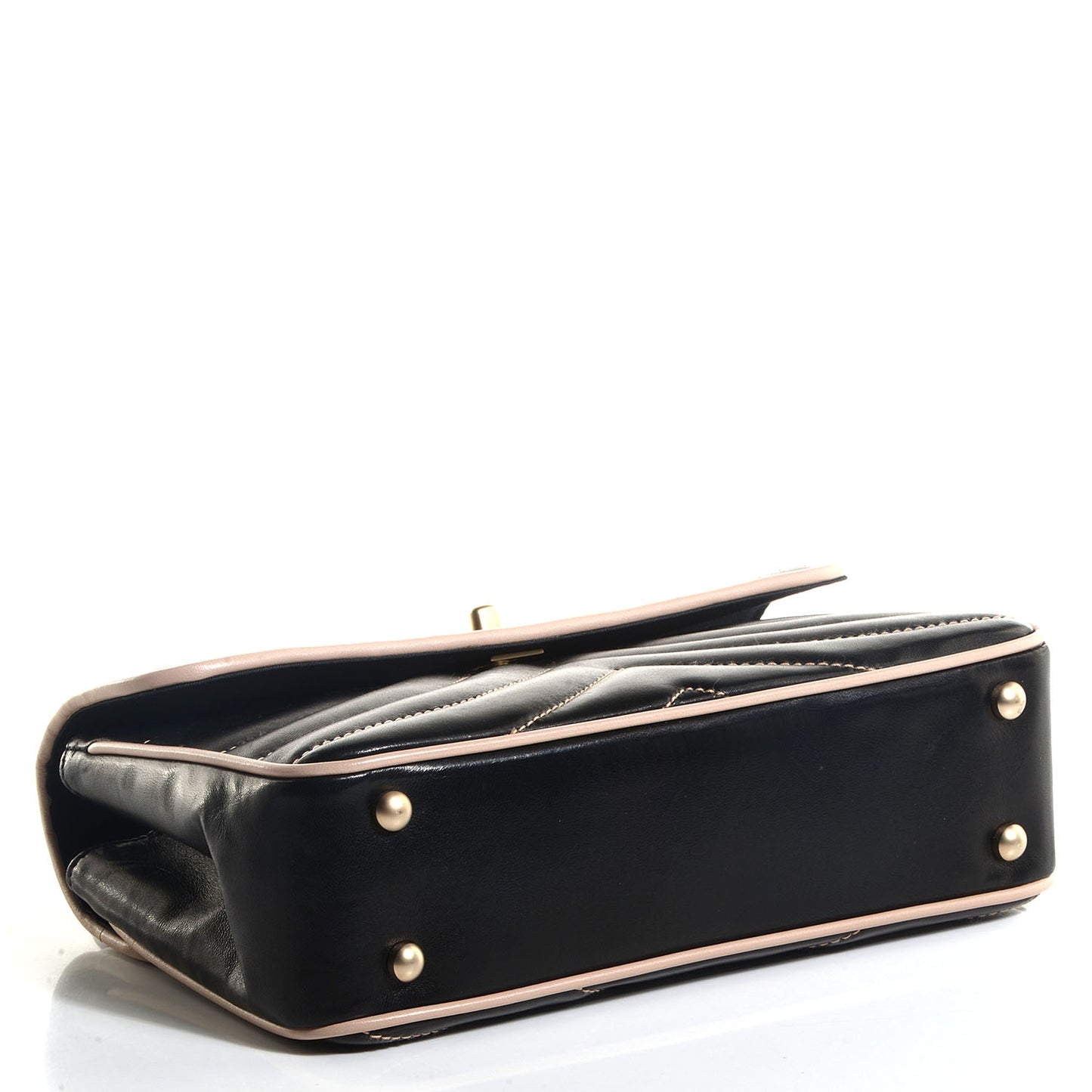 Lambskin Small Chevron Single Flap Black Beige