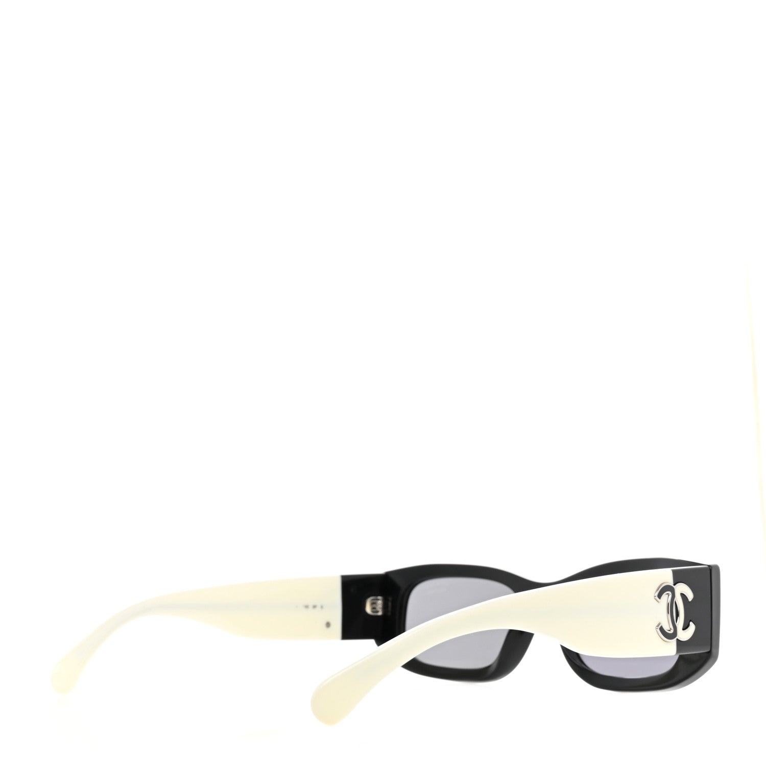 Chanel Acetate Rectangle Sunglasses 5525 Black White 4 of 8