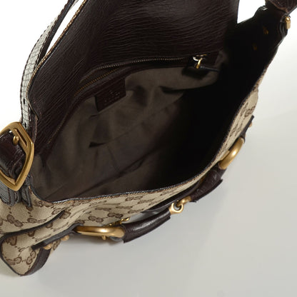 Gucci Monogram Horsebit Chain Flap Shoulder Bag Brown 4 of 6