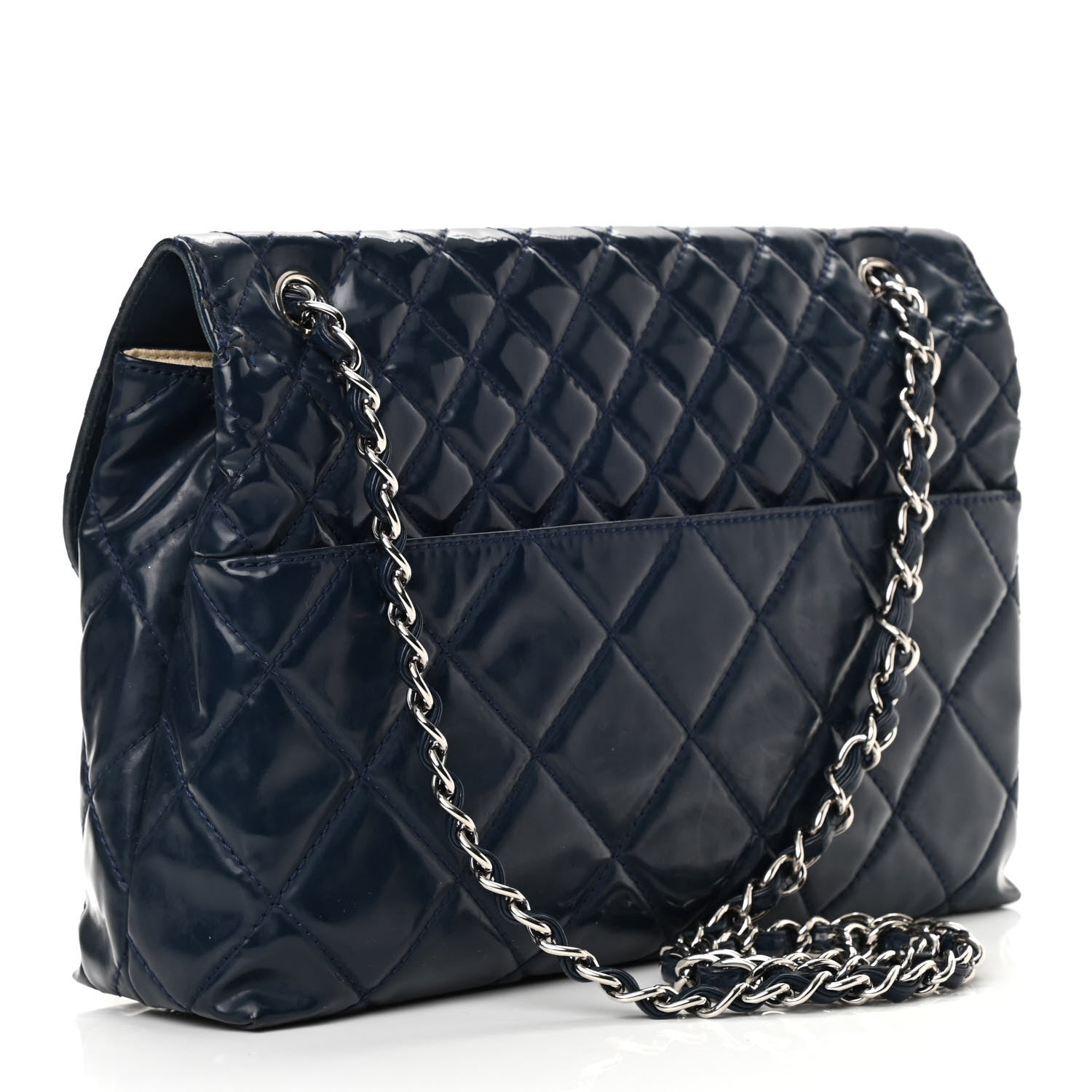 Chanel Vinyl Quilted In The Business Flap Bag Navy Blue 3 of 20