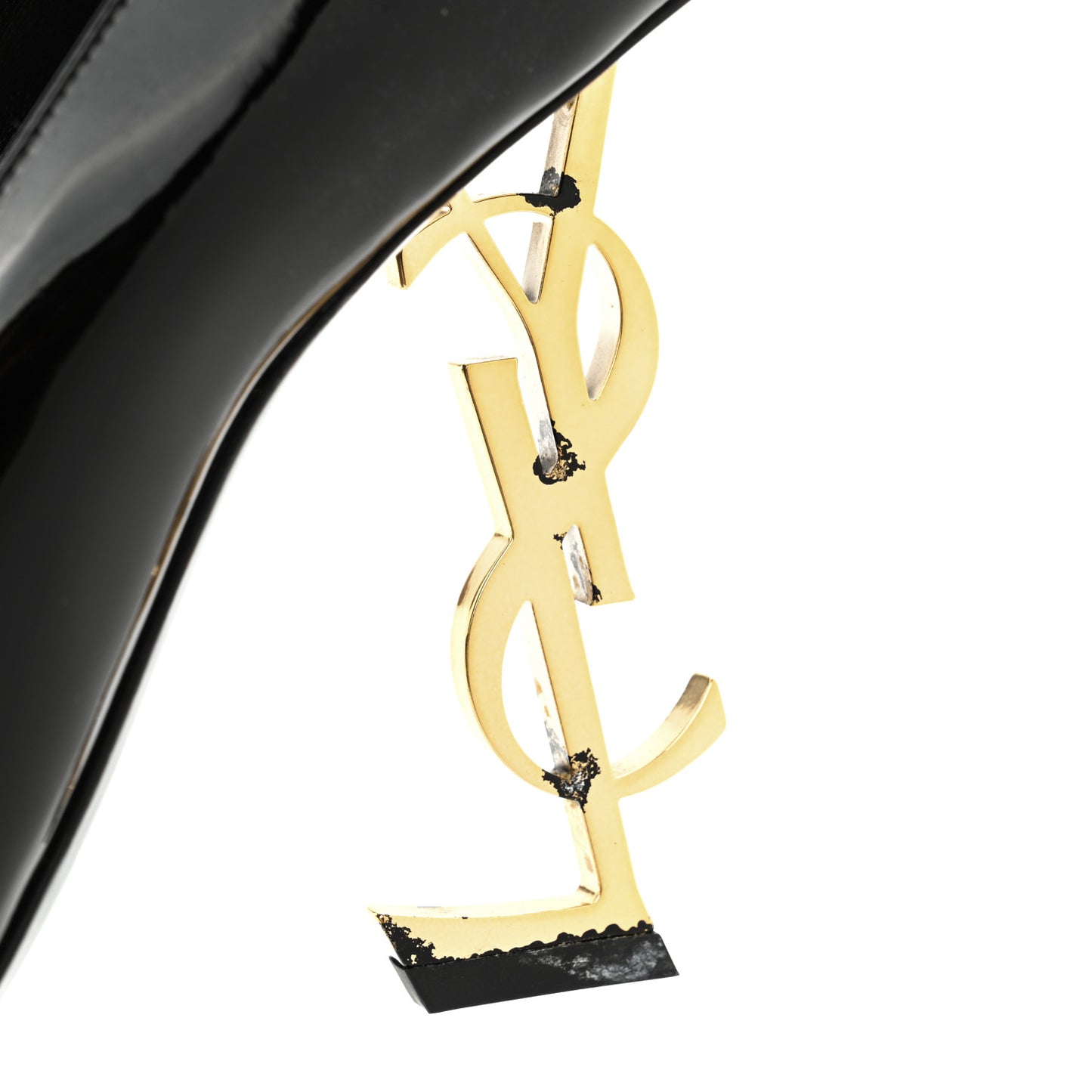 Patent Calfskin Opyum Pumps 39.5 Black Gold