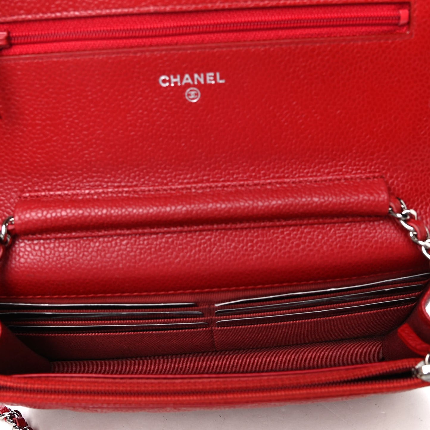 Caviar Quilted Wallet On Chain WOC Red