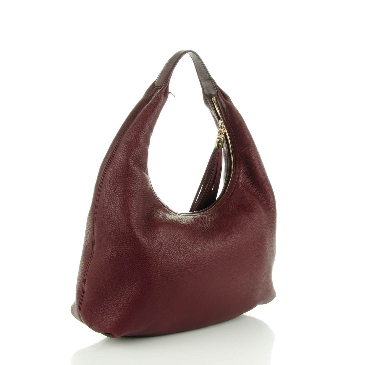 Pebbled Calfskin Soho Hobo Bordeaux