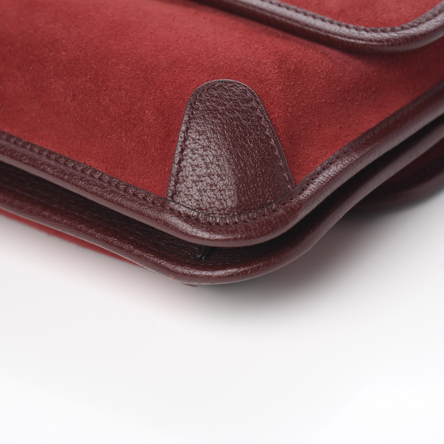 Gucci Suede Web Small Neo Vintage Double Flap Messenger Bag Romantic Cherry Chardonnay 8 of 9