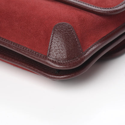 Gucci Suede Web Small Neo Vintage Double Flap Messenger Bag Romantic Cherry Chardonnay 8 of 9