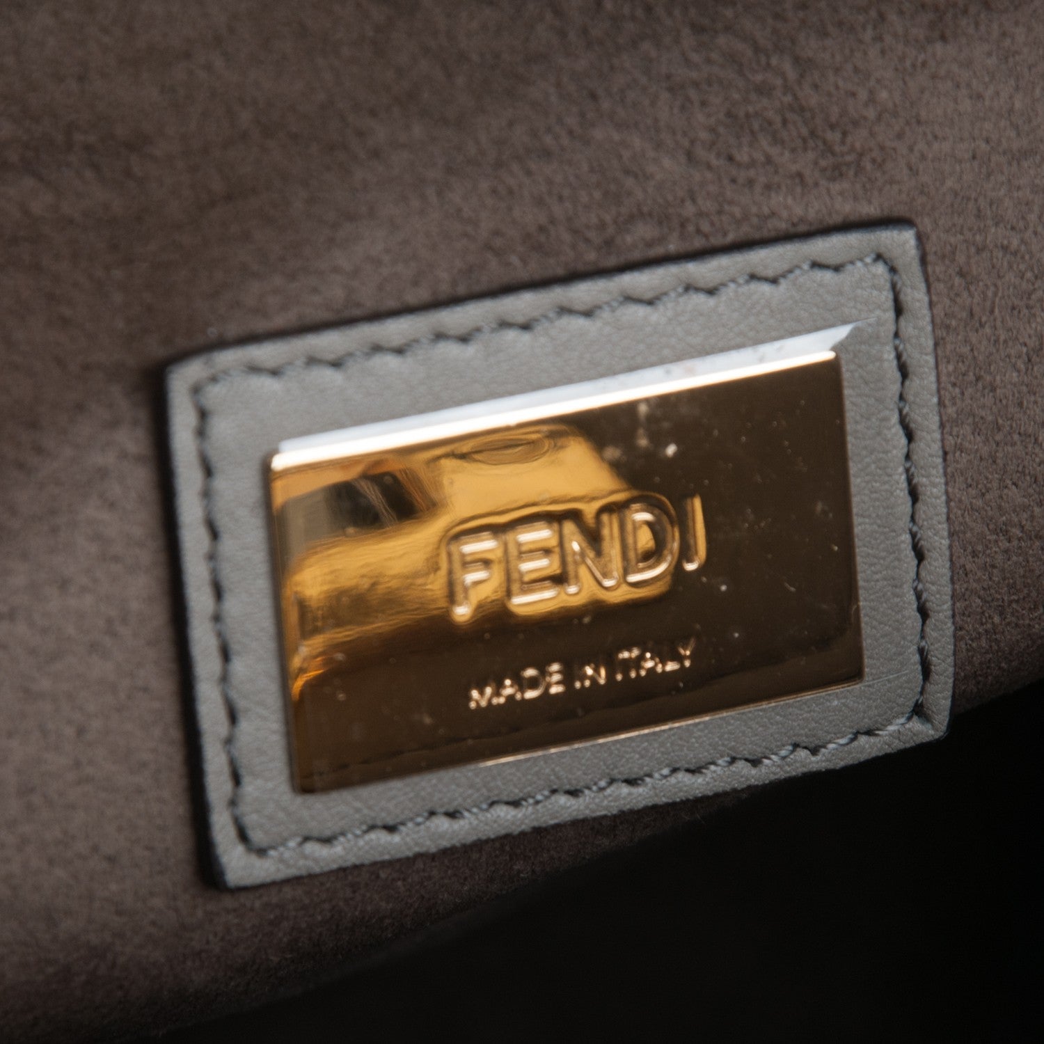 Fendi Vitello Seta Suede Plexiglass Tortoise Large Peekaboo Iconic Satchel Asfalto Marrone 5 of 6
