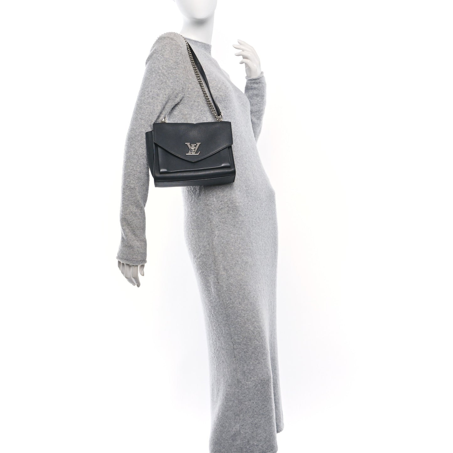 Soft Calfskin My Lockme Chain Bag BB Black