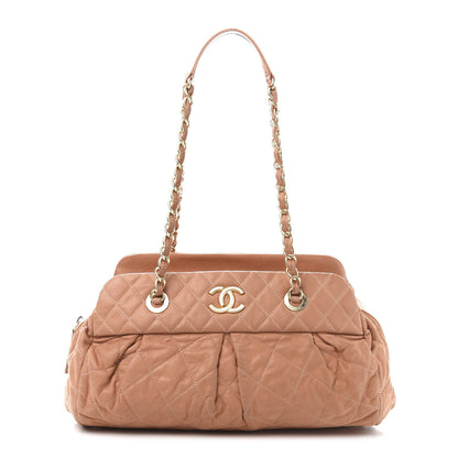 Chanel Iridescent Calfskin Chic Quilt Bowling Bag Dark Beige 1 of 13