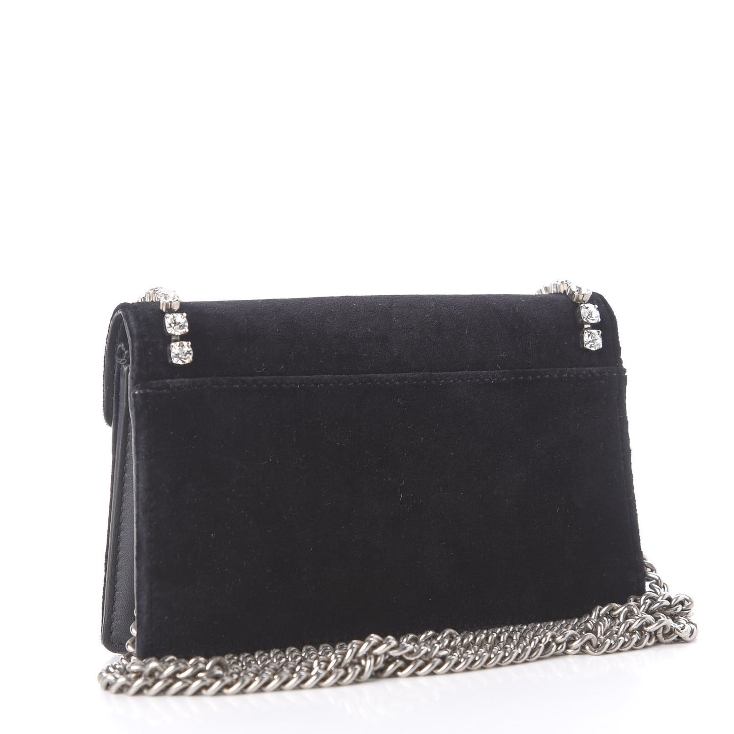 Velvet Crystal Super Mini Dionysus Shoulder Bag Black