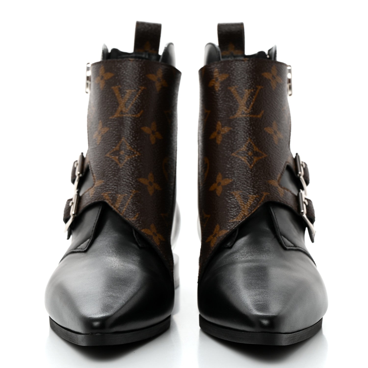 Louis Vuitton Calfskin Monogram Jumble Flat Ankle Boots 36.5 Black 2 of 10