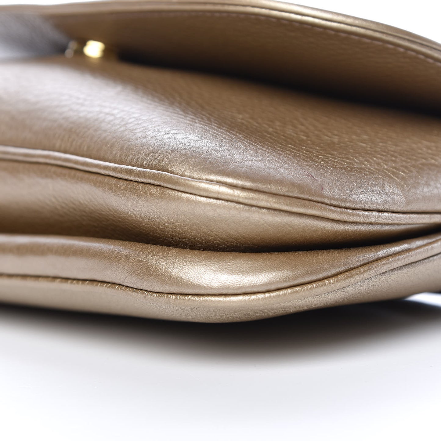 Metallic Pebbled Calfskin Medium 1973 Chain Shoulder Bag Golden Beige