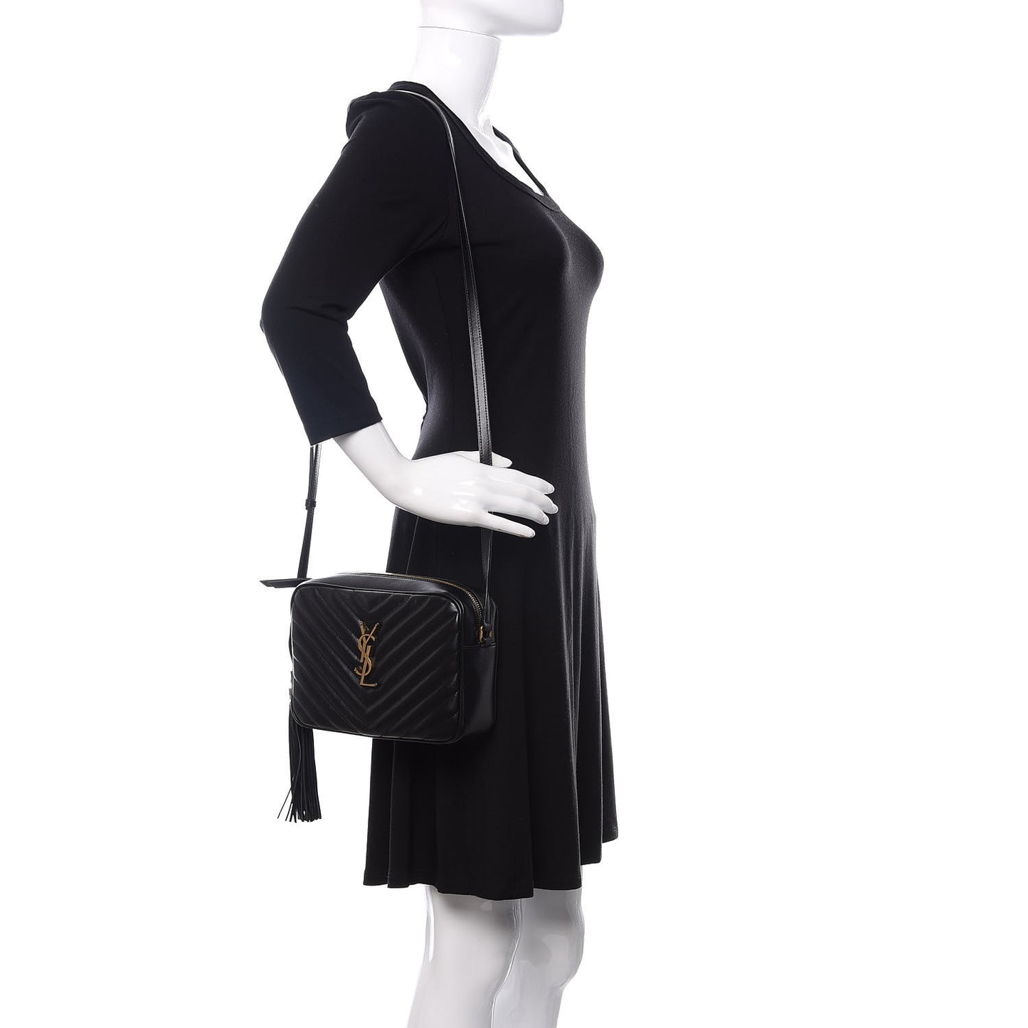 Calfskin Matelasse Monogram Lou Camera Bag Black