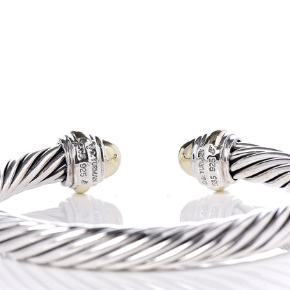 David Yurman Sterling Silver 14K Yellow Gold 7mm Cable Classics Bracelet 5 of 5