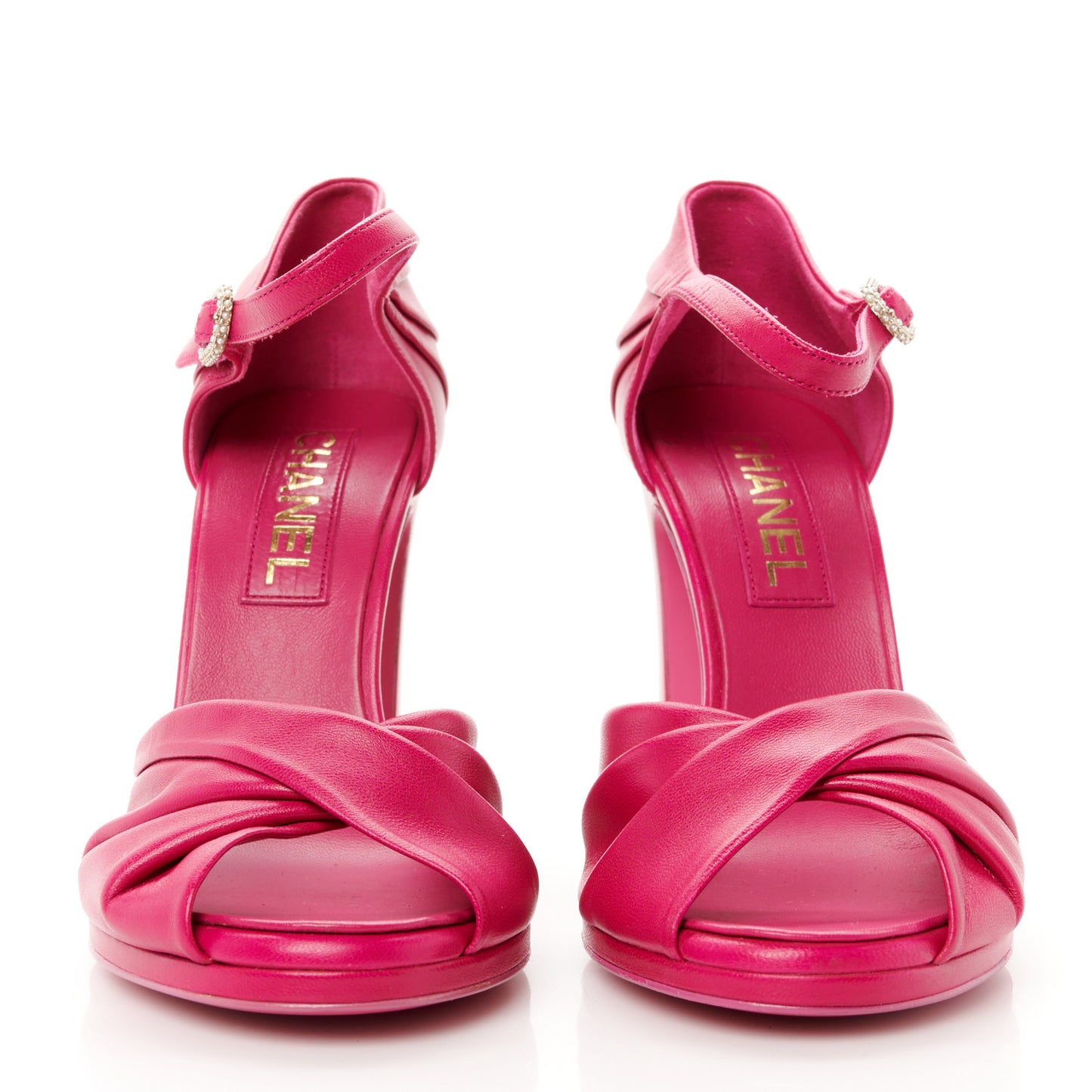 Lambskin Pearl CC Sandals 38.5 Pink
