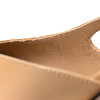 Chanel Goatskin Grosgrain Cap Toe CC Slingback Pumps 40 Beige Black 9 of 12
