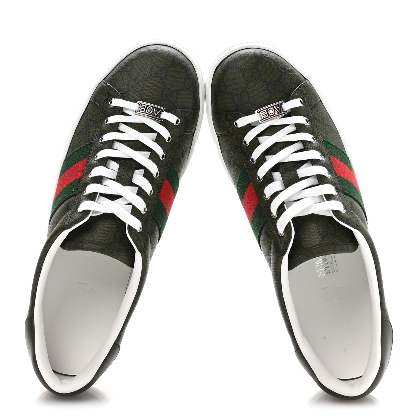 GG Supreme Monogram Web Mens New Ace Sneakers 9.5 Green