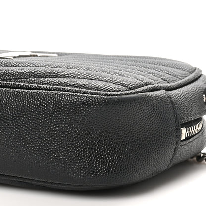 Saint Laurent Grain De Poudre Matelasse Monogram Mini Lou Camera Bag Black 9 of 10