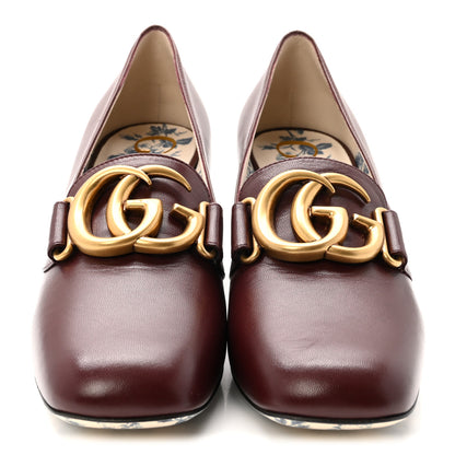 Gucci Malaga Kid GG Victoire 55mm Loafer Pumps 36.5 Vintage Bordeaux 3 of 9