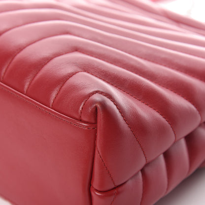 Saint Laurent Calfskin Y Quilted Monogram Medium Loulou Chain Satchel Lipstick Red 11 of 11