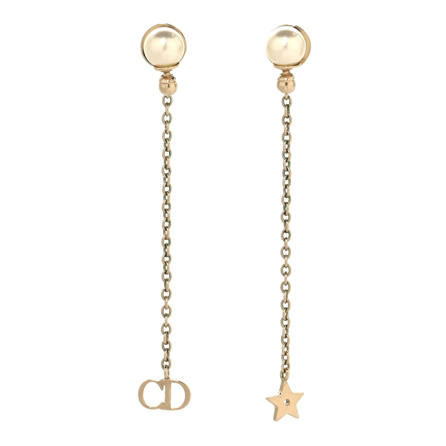 Pearl La Petite Tribale Dangle Chain Earrings Gold