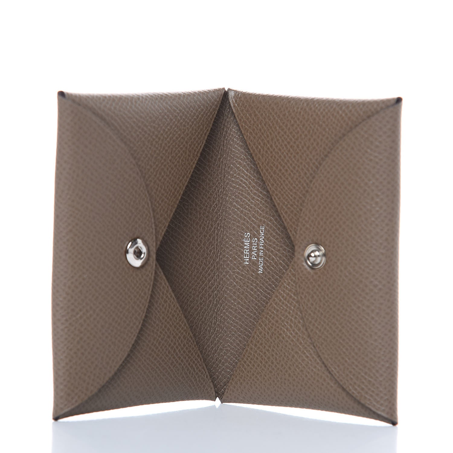Hermes Epsom Calvi Card Case Etoupe 5 of 7