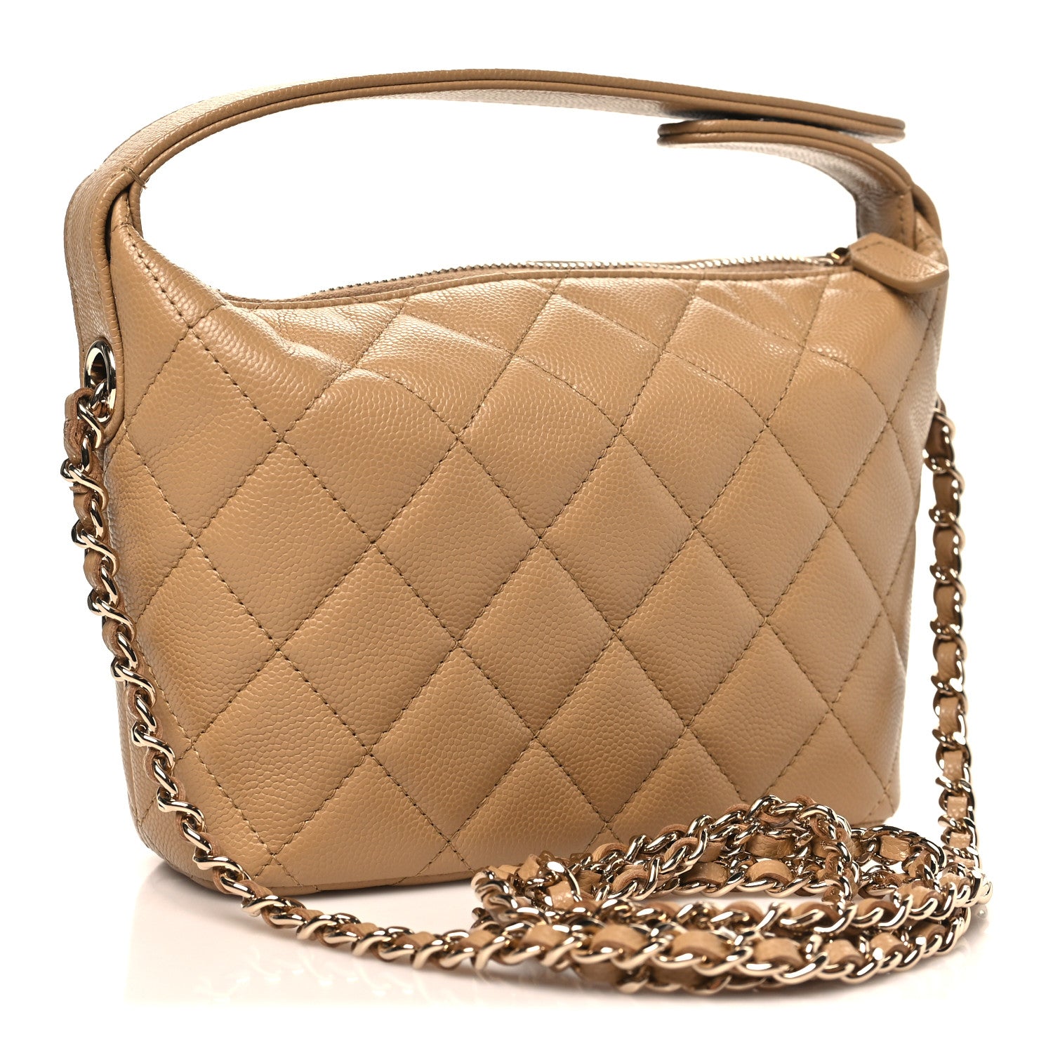 Chanel Caviar Quilted Hobo Dark Beige 3 of 11
