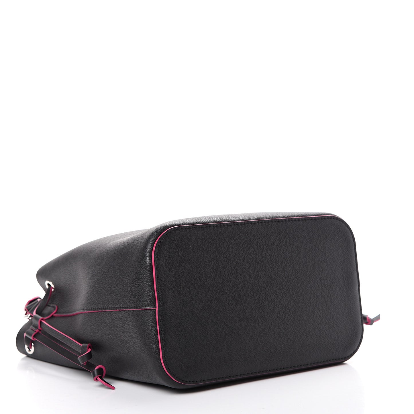 Calfskin Lockme Bucket Black