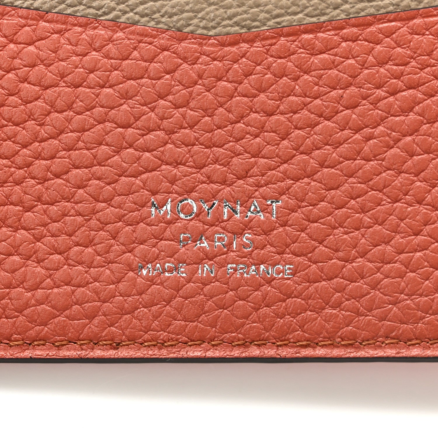 Moynat Taurillon Animal Print Passport Holder Orange 5 of 5