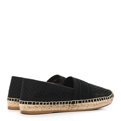 Christian Dior Canvas Embroidered Perforated Granville Espadrille 36 Black 4 of 12