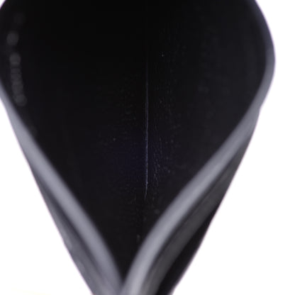 Saint Laurent Grain De Poudre Matelasse Chevron Monogram Credit Card Case Deep Marine 5 of 7