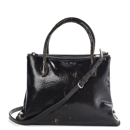 Miu Miu Calfskin Craquele Shopping Bag Ebano 1 of 10