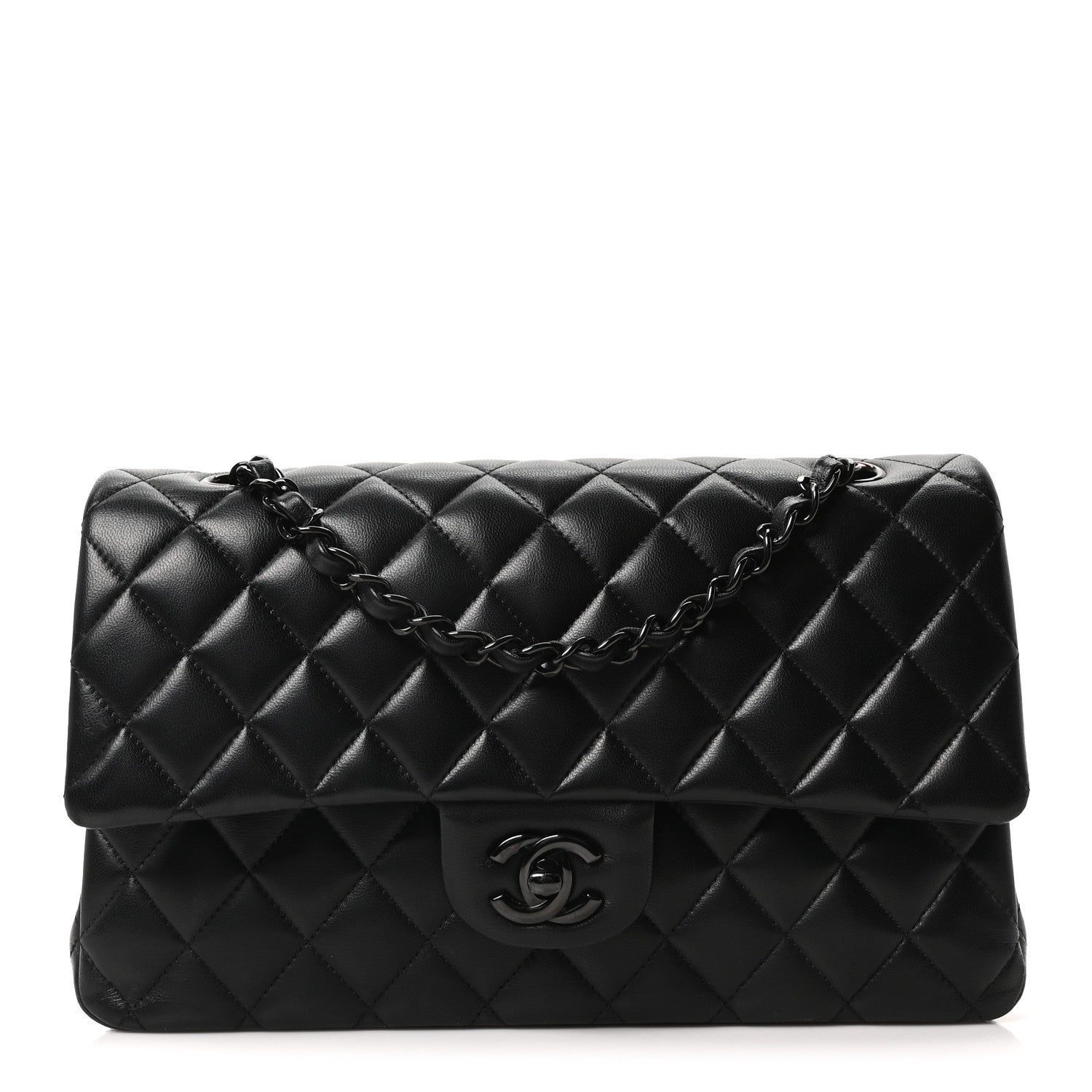 Chanel Lambskin Quilted Medium Double Flap So Black 1 of 10