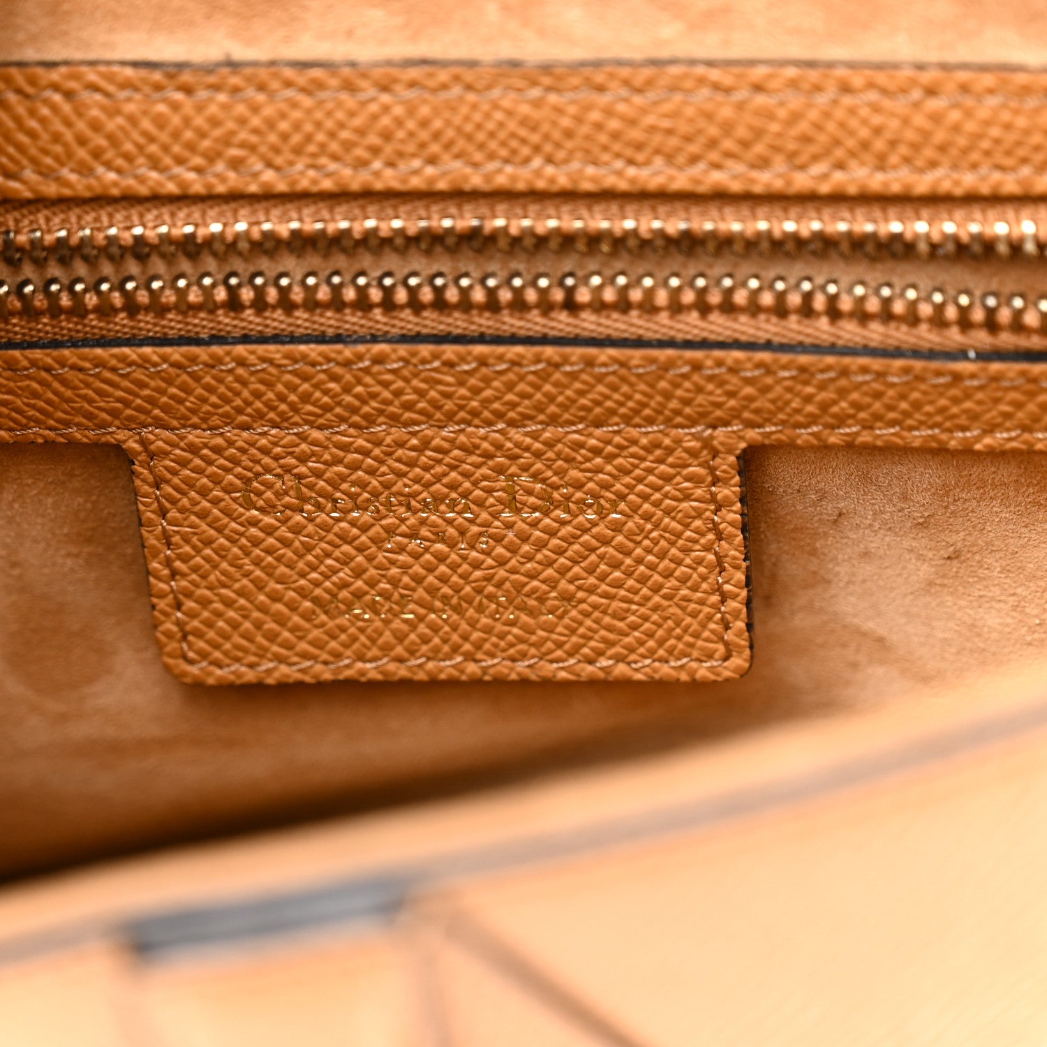 Christian Dior Grained Calfskin Saddle Bag Camello 5 of 9
