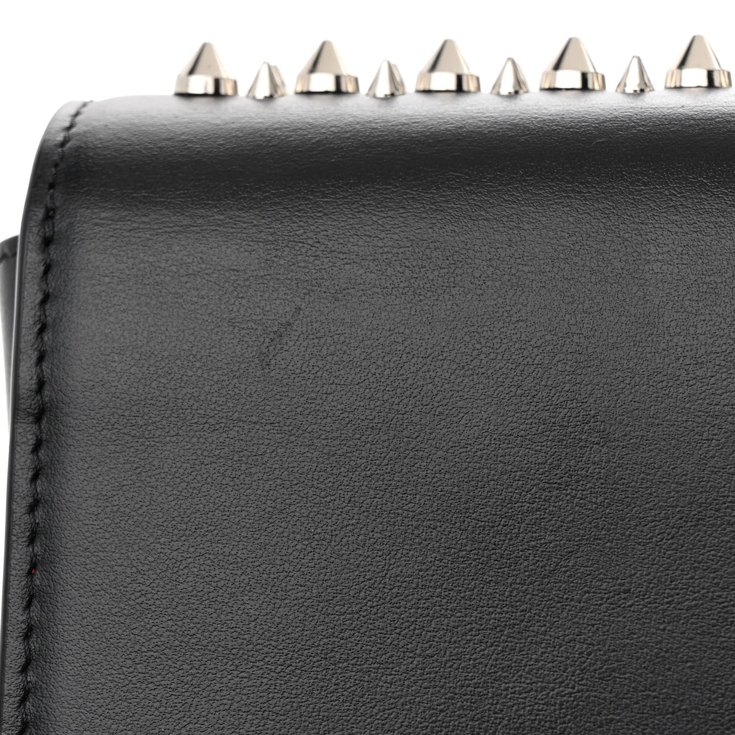 Christian Louboutin Calfskin Paris Spikes Paloma Clutch Black 11 of 12