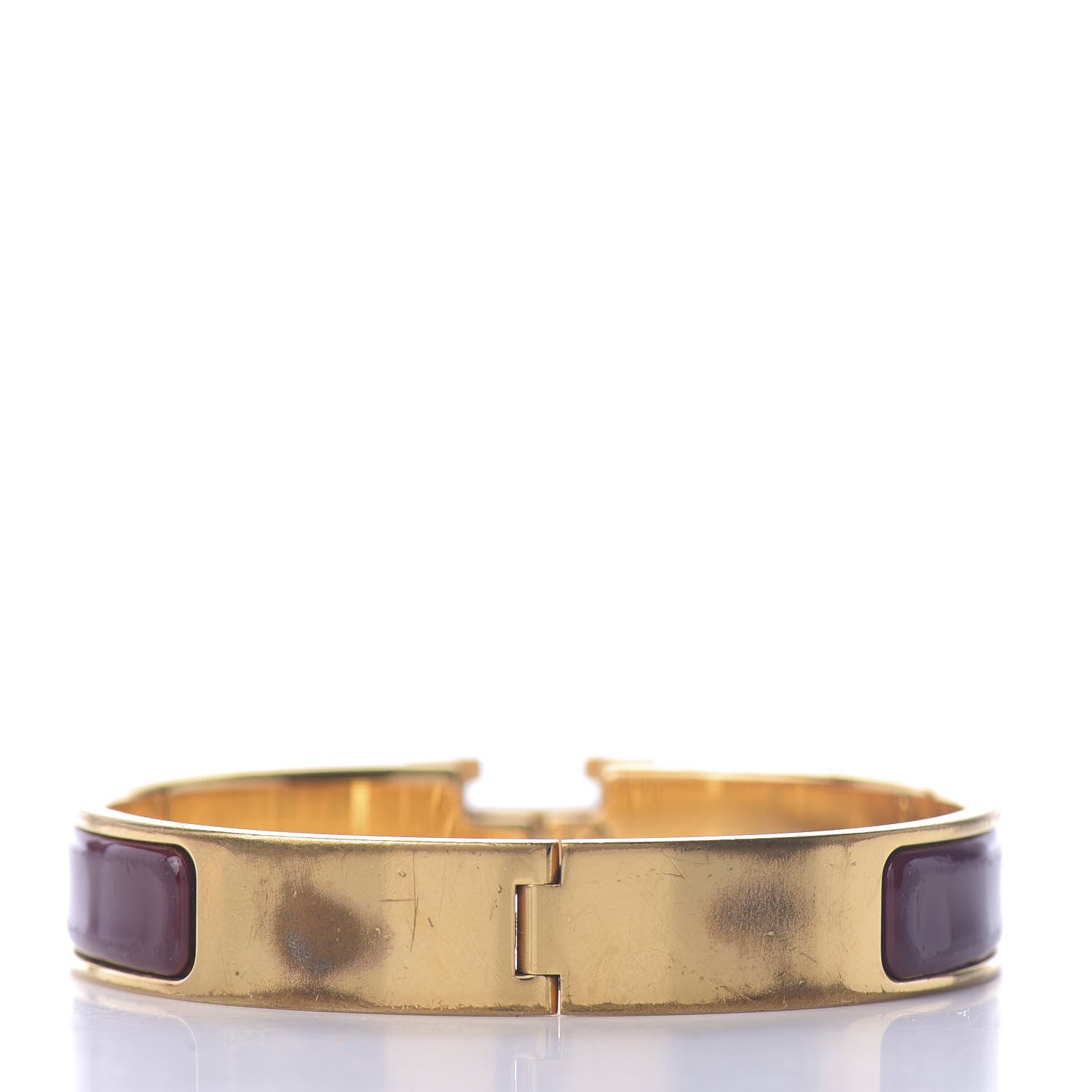 Hermes Enamel Narrow Clic Clac H Bracelet GM Bourgogne 3 of 7