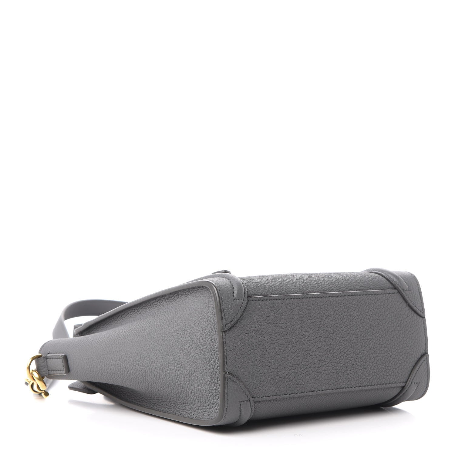 Celine Drummed Calfskin Nano Luggage Kohl 4 of 10