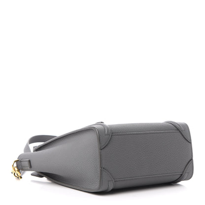 Celine Drummed Calfskin Nano Luggage Kohl 4 of 10