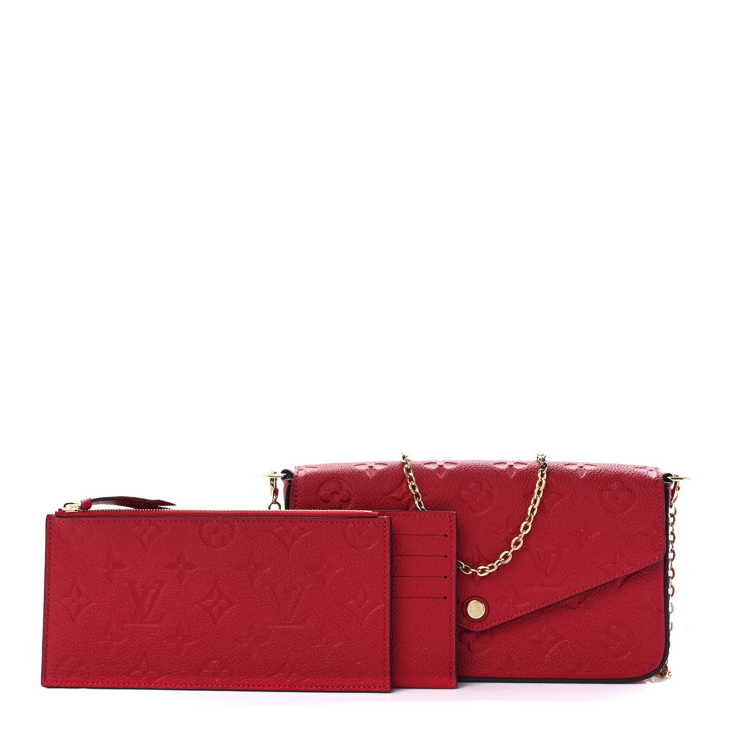 Louis Vuitton Empreinte Pochette Felicie Chain Wallet Scarlet 1 of 13
